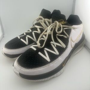 Nike LeBron 17 “I Promise” Black, White, and Gold Sneakers
